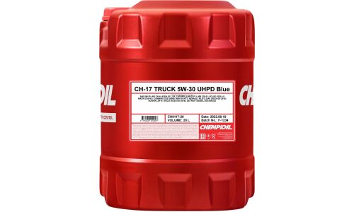 Масло моторное Chempioil Truck CH-17 UHPD Blue 5w30, синтетическое, API CK-4, ACEA E6/E8/E11, для дизельного двигателя, 20л, арт. CH9117-20
