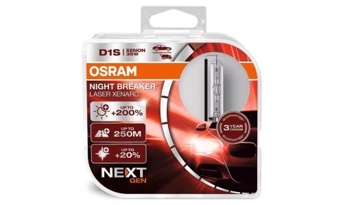 Лампа ксеноновая Osram Xenarc Night Breaker Laser (Next Gen) D1S (PK32d-2), 85В, 35Вт, комплект 2шт, арт. 66140XNN-HCB
