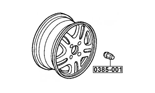 Гайка колесная m12x1.5 l24.6 | прав/лев Febest, арт. 0385-001