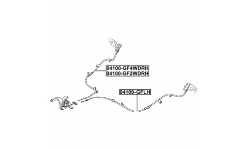 Трос ручного тормоза Febest, правый, арт. 04100-GF4WDRH