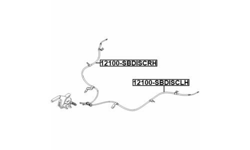 Трос ручного тормоза Febest, правый, арт. 12100-SBDISCRH