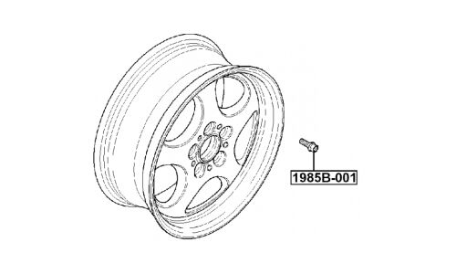 Болт колесный Febest 1985B-001, для BMW, M14x1.5(R), длина 54.3мм, под ключ 17мм, 1шт, арт. 1985B-001