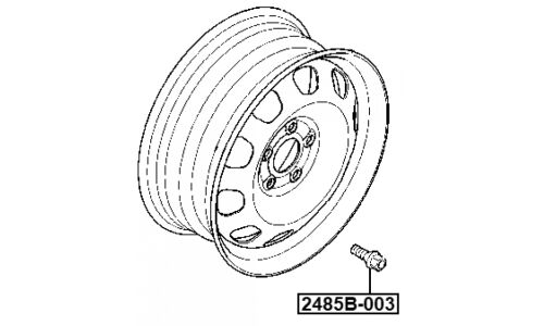 Болт колесный Febest 2485B-003, для Lada, Renault, M12x1.5(R), длина 50.6мм, под ключ 17мм, 1шт, арт. 2485B-003