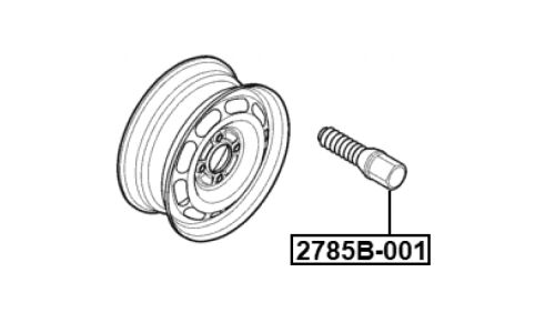 Болт колесный Febest 2785B-001, для Volkswagen, M14x1.5(R), длина 61мм, под ключ 17мм, 1шт, арт. 2785B-001