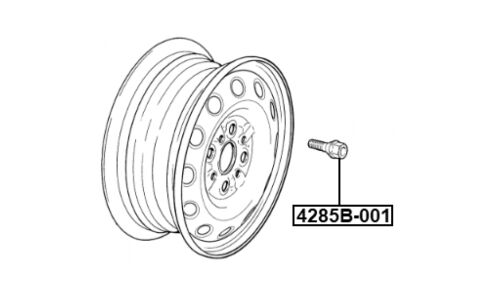 Болт колесный Febest 4285B-001, для Lada, M12x1.25(R), длина 44.5мм, под ключ 17мм, 1шт, арт. 4285B-001