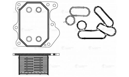 Радиатор масляный для а/м Ford Transit (06-)/(13-)/Peugeot Boxer (06-) 2.2TD (124.8*120.8*57.3мм) Luzar, арт. LOC 2005