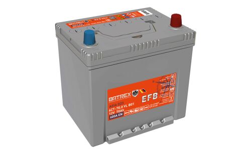 Аккумулятор Batrex Asia Q-85/90D23L, 70Ач, CCA 600А, обслуживаемый, технология EFB, арт. 4610082700352