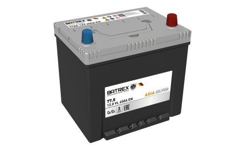 Аккумулятор Batrex Asia Silver 95D26L, 77Ач, CCA 650А, обслуживаемый, арт. 4610082700390