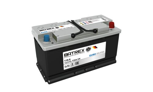 Аккумулятор Batrex Euro Silver L5(H8) L, 110Ач, CCA 930А, обслуживаемый, арт. 4610082700499