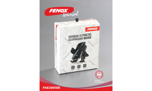 Держатель для телефона Fenox, в дефлектор / на присоске, с беспроводной зарядкой, на гибкой штанге, чёный, арт. FAE200105