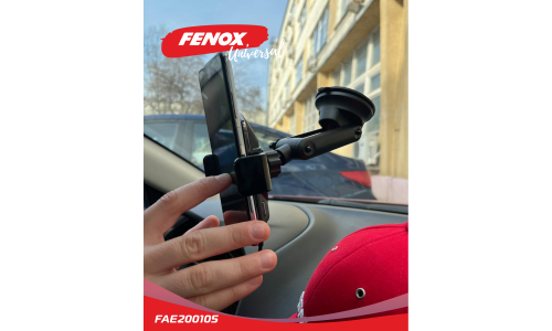 Держатель для телефона Fenox, в дефлектор / на присоске, с беспроводной зарядкой, на гибкой штанге, чёный, арт. FAE200105