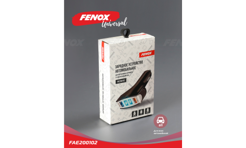 Зарядное устройство в прикуриватель Fenox, 12/24В, 4xUSB (5В, 2.4/3.1А), с подсветкой и функцией быстрой зарядки Quick Charge 3.0, арт. FAE200102
