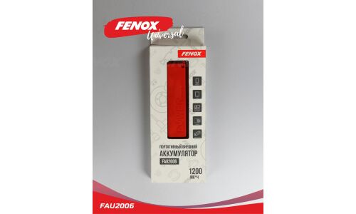 Аккумулятор внешний (Power Bank) Fenox, 1200мАч, вход microUSB, выход USB, 5В, арт. FAU2006