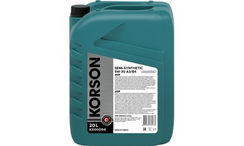 Масло моторное Korson Optimal Performance Motor Oil 5w30, полусинтетическое, API SM/CF, ACEA A3/B4, универсальное, 20л, арт. KS00094