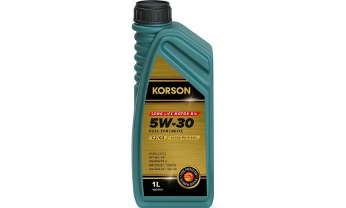 Масло моторное Korson Long Life Motor Oil 5w30, синтетическое, API SN/CF, ACEA С2/C3, универсальное, 1л, арт. KS00101