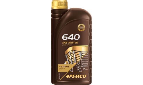 Масло для мотоциклов Pemco 640 10w40, синтетическое, API SL, JASO MA2, 4-тактное, 1л, арт. PM0640-1
