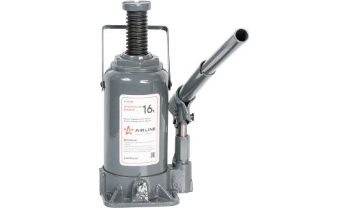 Домкрат гидравлический бутылочный Airline, 16000кг, подъём 210–395мм, арт. AJ-B-16S