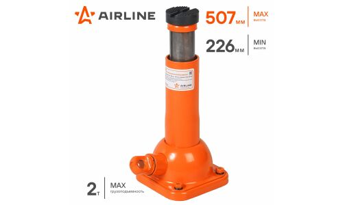 Домкрат винтовой бутылочный Airline, 2000кг, подъём 226–507мм, арт. AJ-R-03S