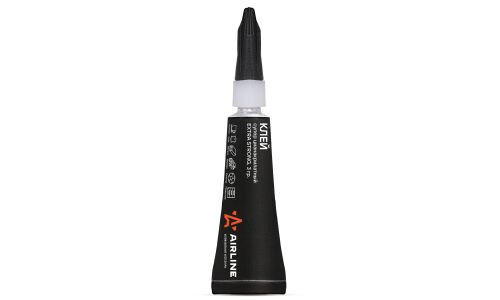 Клей моментальный Airline Extra Strong Siper Glue, цианакрилатный, прозрачный, туба 3г, арт. ADGC007