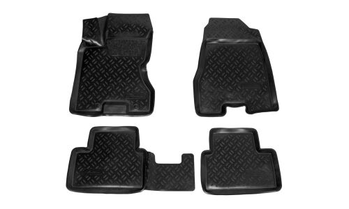 Коврики модельные Airline 3D для Nissan X-Trail 2007-2014 (левый руль), для переднего и заднего ряда, полимер, черный цвет, 4 шт, арт. ACM-PS-90