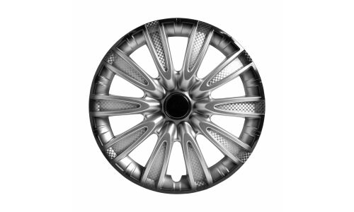 Колпаки на колеса Airline Торнадо +, 16", серебристо-черные, под карбон, 2 шт, арт. AWCC-16-30