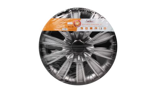 Колпаки на колеса Airline Торнадо +, 16", серебристо-черные, под карбон, 2 шт, арт. AWCC-16-30