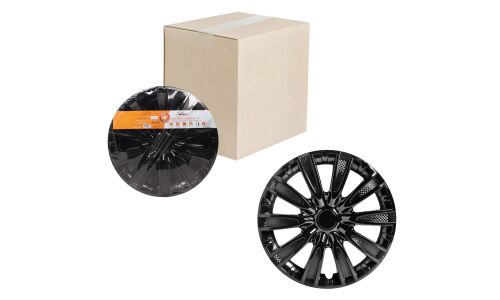 Колпаки на колеса Airline Торнадо, 16", черные глянцевые, 2 шт, арт. AWCC-16-32