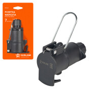 Розетка фаркопа Airline ЛАЙТ, 12В, 7 контактов, пластиковый корпус (на кабель), с крышкой, арт. ATE-25