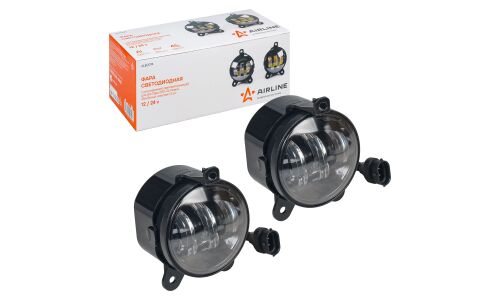 Фара светодиод, регулир.свет.граница, 45Вт Бел, D-90мм, кмпл 2шт. AIRLINE, арт. ALED074