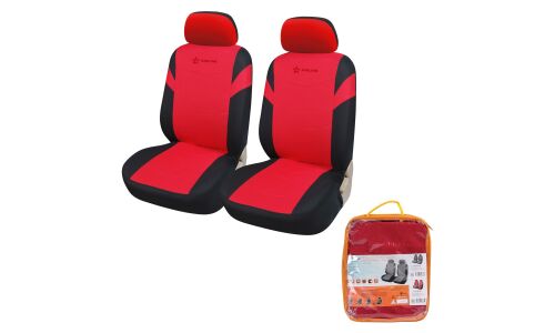 Чехлы Airline, для передних сидений, велюр, черный/красный цвет, 4 предмета, арт. ACS-VP-07