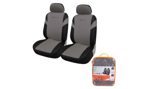 Чехлы Airline RS-4+, для передних сидений, велюр, черно-серый цвет, 4 предмета, арт. ACS-VP-05