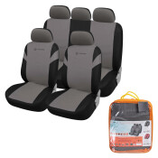 Чехлы Airline RS-4k+, для переднего и заднего ряда, велюр, черно-серый цвет, 9 предметов, арт. ACS-VP-06