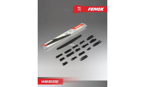 Щётка стеклоочистителя Fenox 300мм (12") каркасная, зимняя, 15 переходников, 1 шт, арт. WB30310