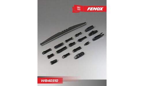 Щётка стеклоочистителя Fenox 400мм (16") каркасная, зимняя, 15 переходников, 1 шт, арт. WB40310