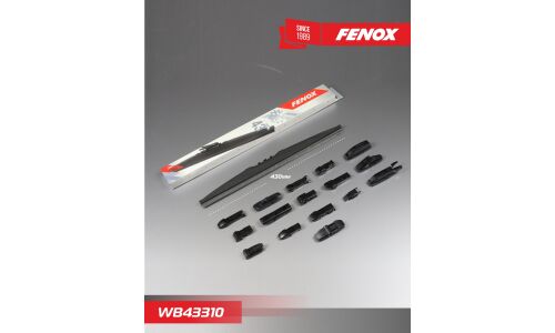 Щётка стеклоочистителя Fenox 430мм (17") каркасная, зимняя, 15 переходников, 1 шт, арт. WB43310