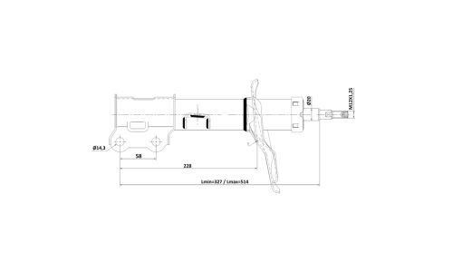 Амортизатор Febest, газомасляный, передний, правый, 1 шт, арт. 22110-001FR