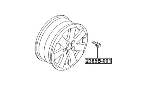 Болт колесный Febest 2385B-001, для Porsche, Volkswagen, Audi, M14x1.5(R), длина 65.2мм, под ключ 19мм, 1шт, арт. 2385B-001