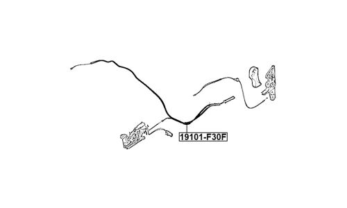 Трос привода открывания замка капота | прав/лев Febest, арт. 19101-F30F