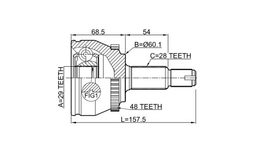 ШРУС Febest, передний, внешний, арт. 3510-NL3A48