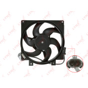 Вентилятор охлаждения радиатора LYNXauto, с кожухом, для Lada Kalina 1117 / 19, арт. RF-1854