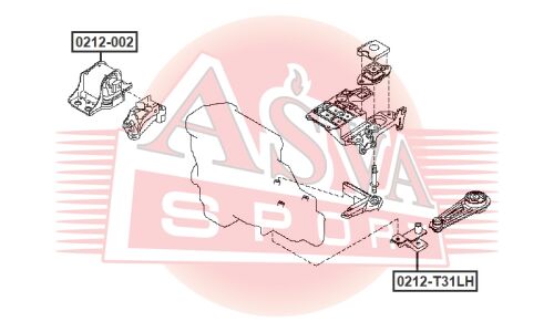 Опора двигателя Asva, арт. 0212-002
