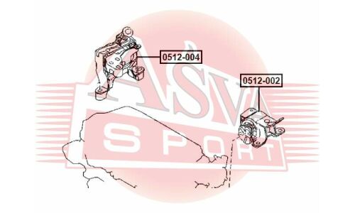 Опора двигателя rh 2,5 Asva, арт. 0512-004
