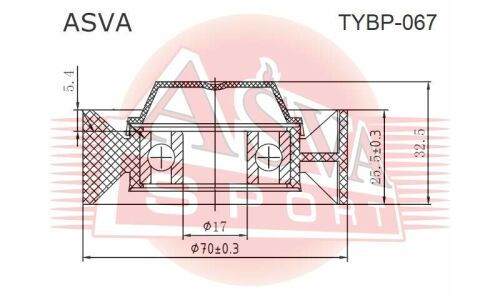 Ролик натяжной навесного оборудования Asva, арт. TYBP-067