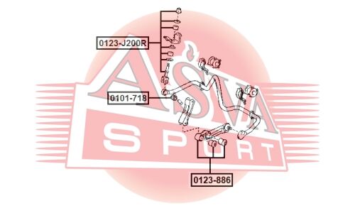 Стойка стабилизатора (линк) Asva, арт. 0123-886