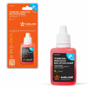 Фиксатор резьбы Airline Sealant-lock Thread, вал-втулочный, неразъёмный, термостойкий (до +250°С), красный, флакон 9мл, арт. ADAF004