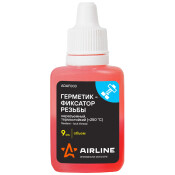 Фиксатор резьбы Airline Sealant-lock Thread, неразъемный, анаэробный, термостойкий (до +250°С), красный, флакон 9мл, арт. ADAF003