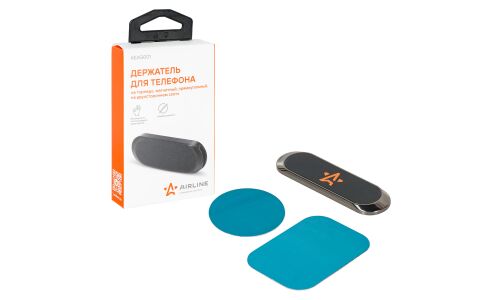 Держатель для телефона Airline, на двустороннем скотче, магнитный, чёрный, арт. AEAG001