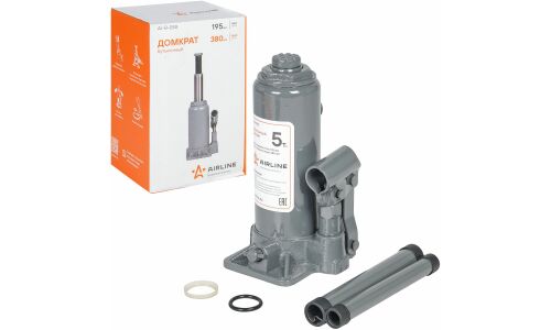 Домкрат гидравлический бутылочный Airline, 5000кг, подъём 195–380мм, арт. AJ-B-05S
