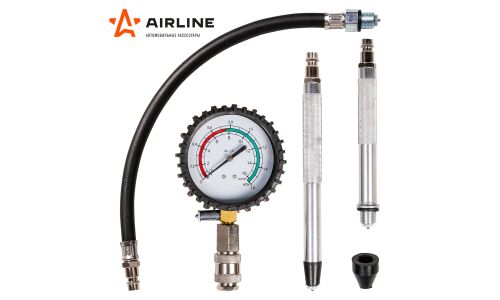 Компрессометр Airline PRO, для бензиновых двигателей, до 1.6МПа, M14x1.25, кейс, комплект 5 предметов, арт. ATAA010