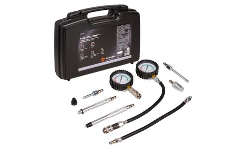 Компрессометр набор для измерения компрессии Бензин+Дизель ПЛЮС кейс PRO AIRLINE, арт. ATAA013